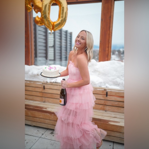 NWT Lovers and Friends Long Bobbit Gown in Blush Pink Size Small - Picture 11 of 12